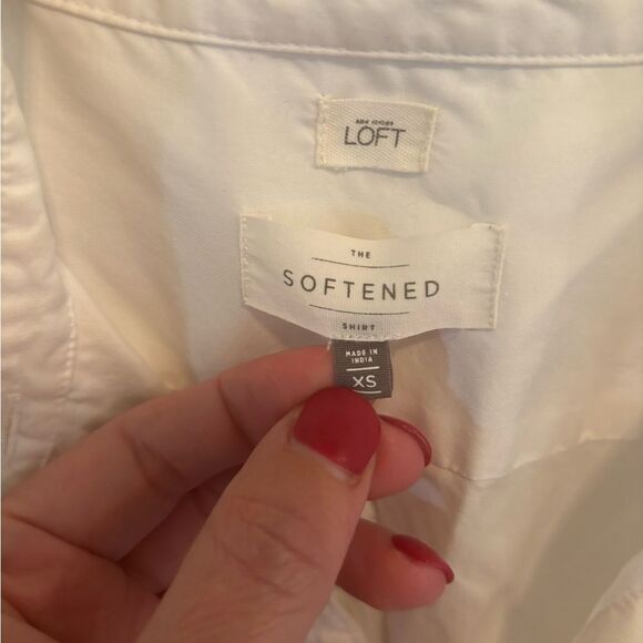 LOFT White Sleeve Button Down Shirt - Picture 4 of 4